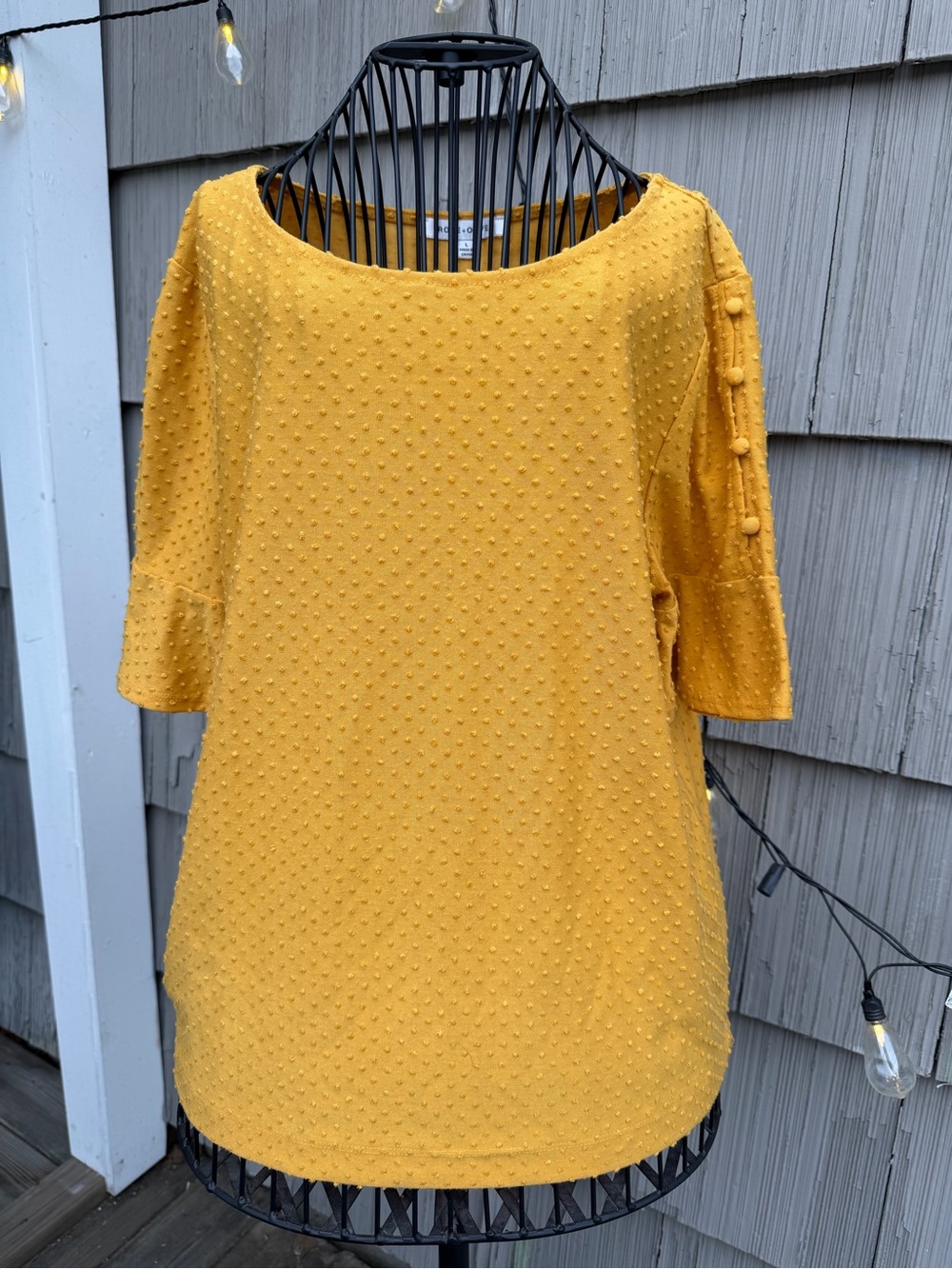 Rose & Olive Mustard Yellow Swiss Dot Tunic